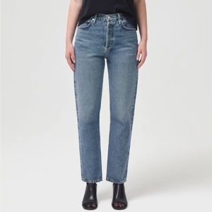 Agolde 90s pinch waist jean in Navigate
